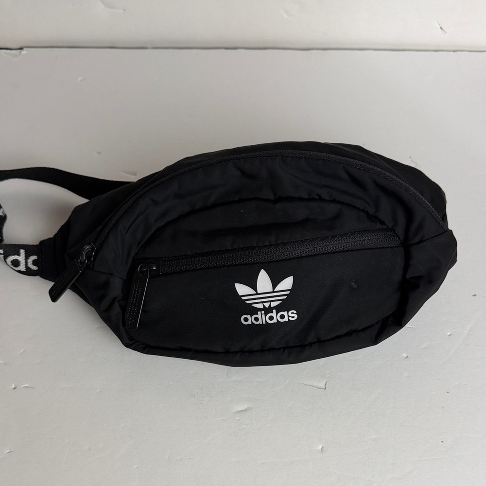 Adidas Black Belt Bag with White Logo